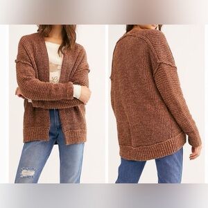 Free People~ High Hopes Cardigan in the Color Brown~ Size XS~ Like NEW